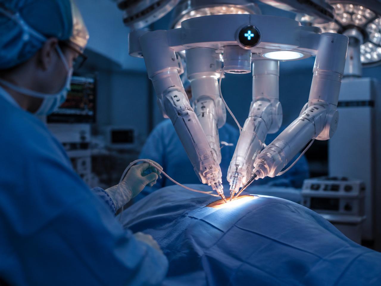 Robotic surgical system in a modern operating theatre